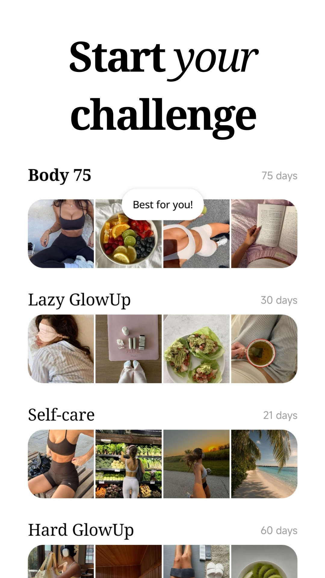 Kare challenge selection