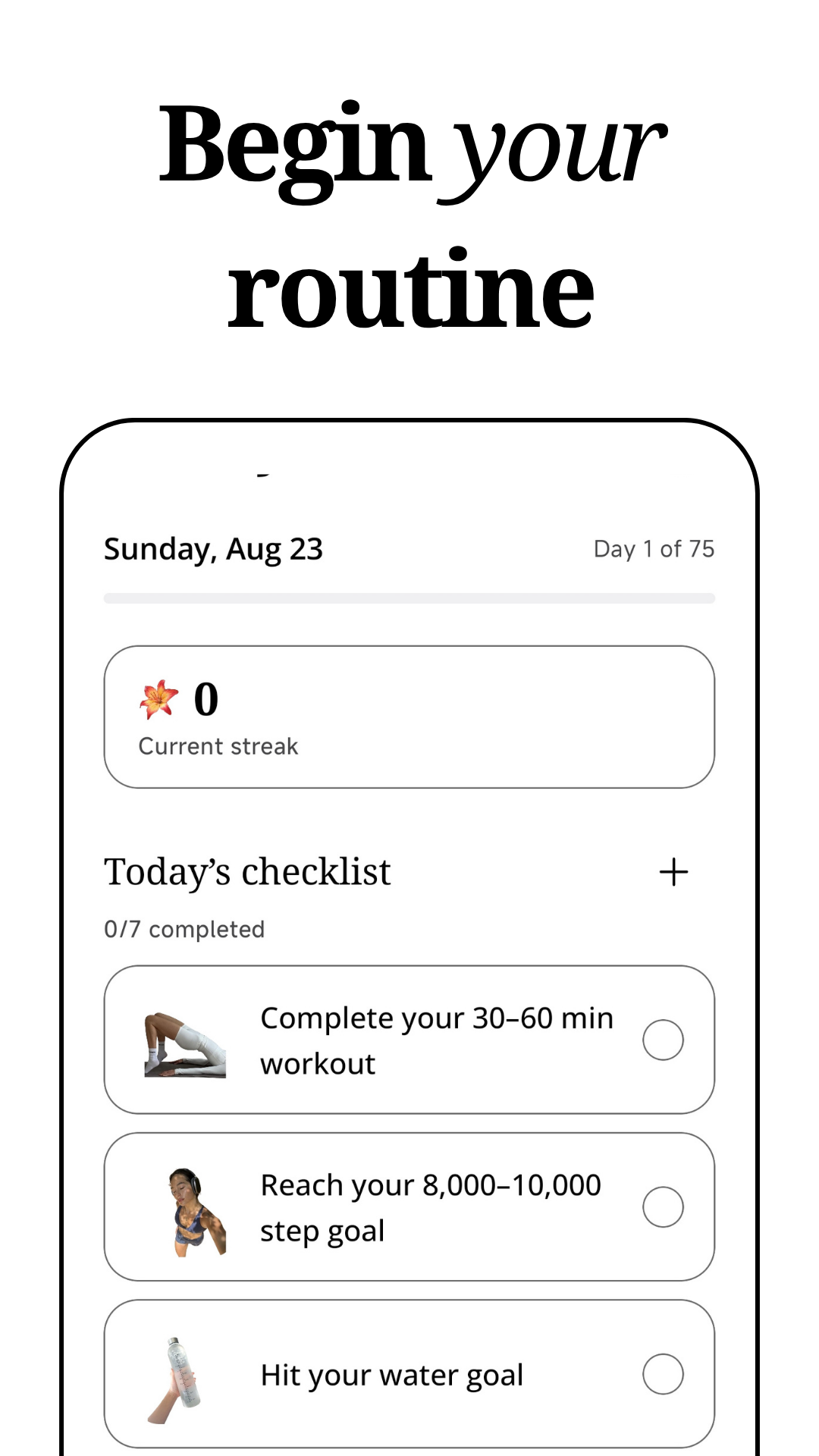 Kare daily routine checklist